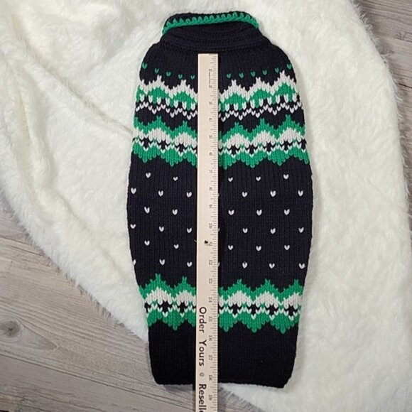 NWOT Handmade Alpine Fair Isle Wool Dog Sweater M - Picture 7 of 9